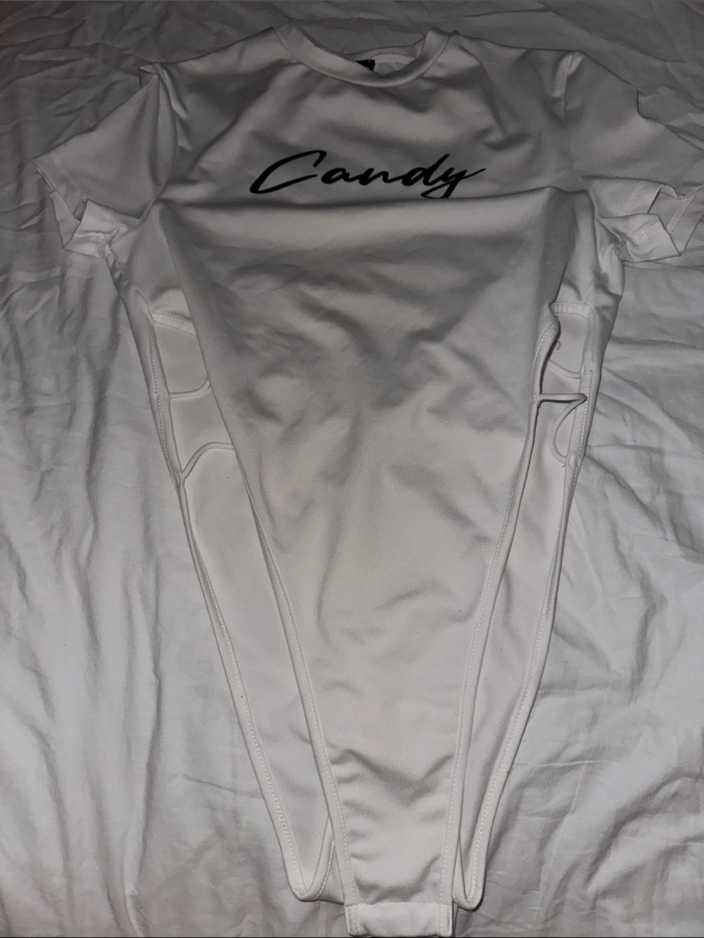 Candy Logo White Women’s Bodysuit